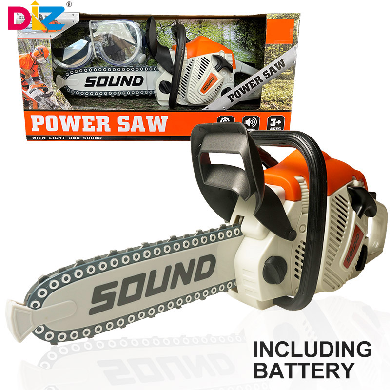 Gardening Tools For Kids - ของเล่นลูกโซ่แว่นตาเด็กไฟฟ้า Chainsaw เสียงของเล่นเด็กเครื่องมือสําหรับเครื่องมือ Bench เด็กของขวัญ Pretend