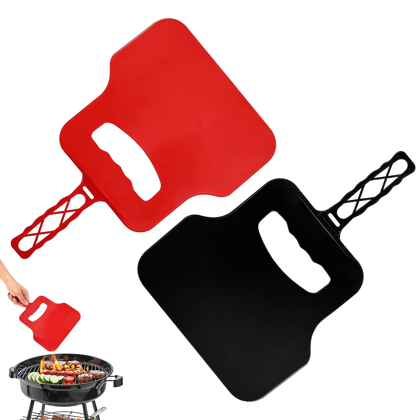 Gardening Tools Hand - พัดลมมือหมุนพลาสติกแบบพกพา เครื่องจุดไฟสำหรับกิจกรรมกลางแจ้ง แคมป์ปิ้ง บาร์บีคิว ปิกนิก สวน