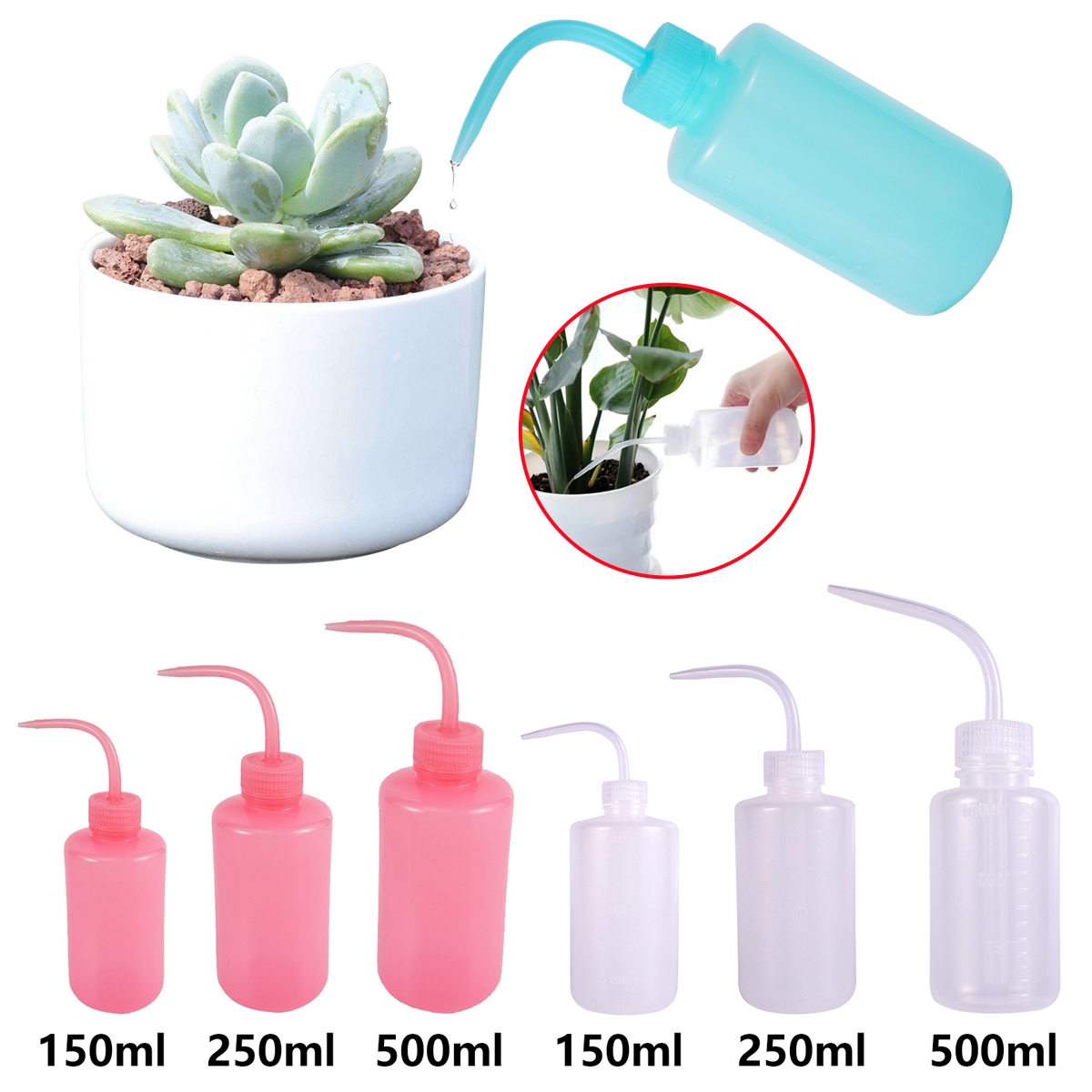 Gardening Tools Watering Can - สเปรย์น้ําขวด 150/250/500ml ดอกไม้รดน้ําพลาสติกคอนเทนเนอร์สวนหม้อชลประทานบีบ Sprinkler เครื่องมือ