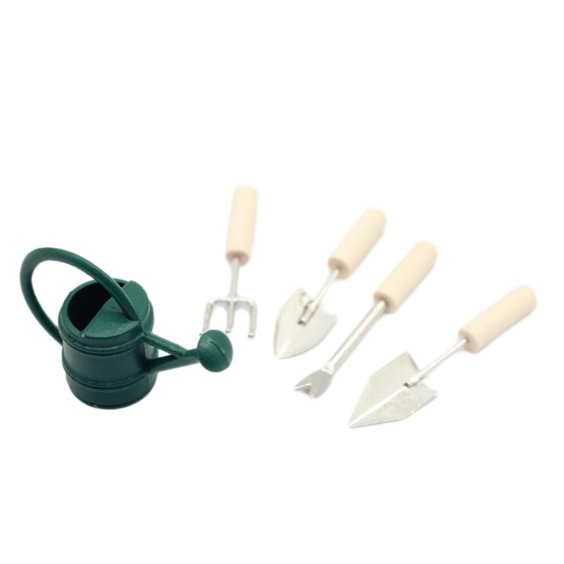 Gardening Tools Watering Can - บ้านตุ๊กตา1:12อุปกรณ์สวนขนาดเล็กอุปกรณ์รดน้ำสามารถเครื่องมือการเกษตรสวนชุดกาต้มน้ำ sekop garpu ลานกลางแจ้งของเล่นตกแต่งโมเดล