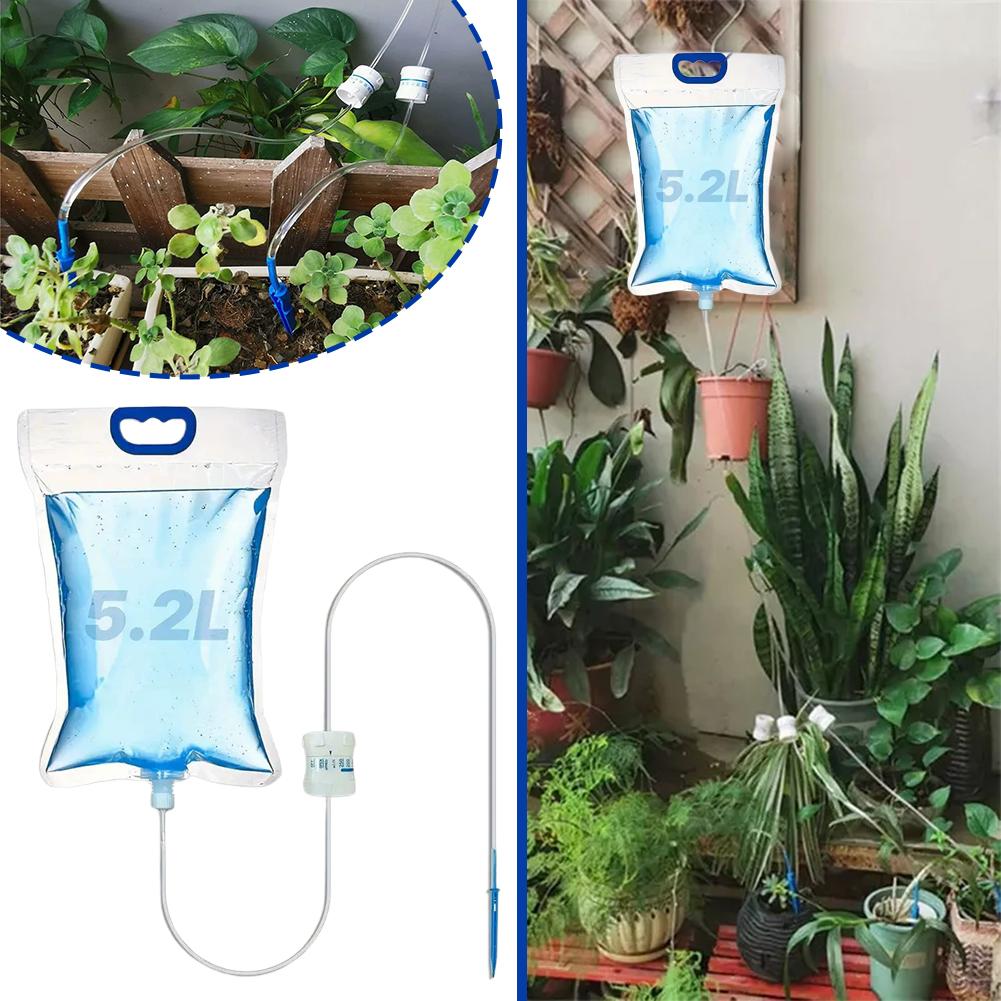 Gardening Tools For Beginners - ระบบรดน้ำหยดอัตโนมัติปรับได้ 5.2 ลิตร พร้อมถังน้ำใส อุปกรณ์รดน้ำสำหรับสวนในบ้าน เครื่องมือรดน้ำต้นไม้