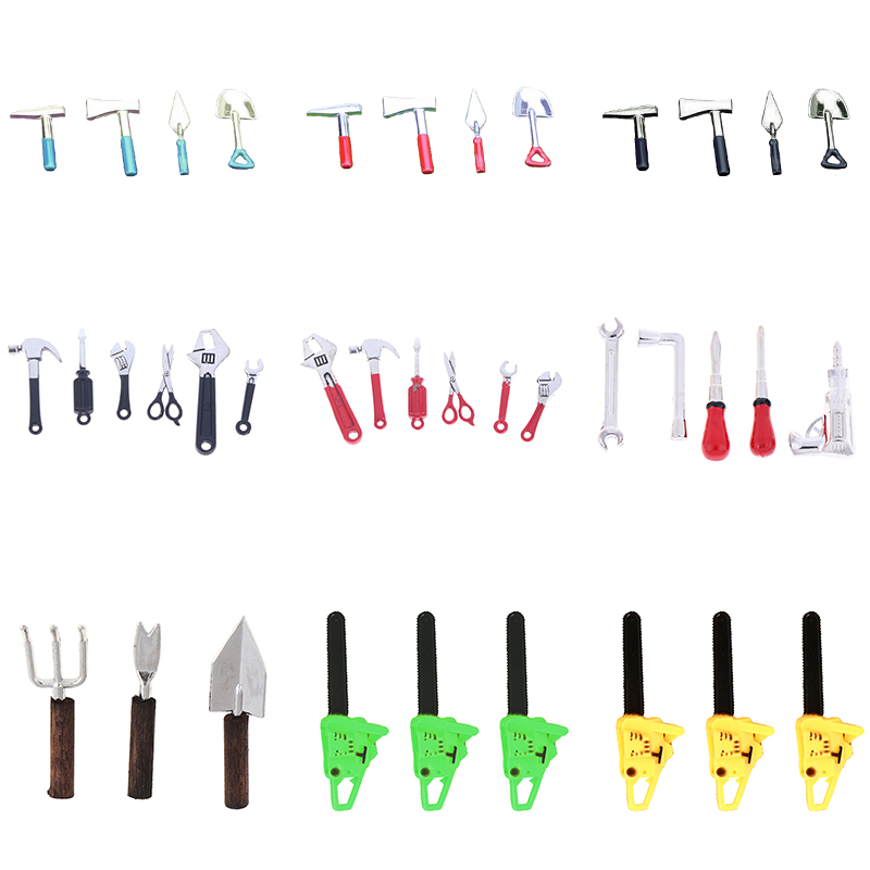 Gardening Tools Repair - 3/4/5/6Pcs Dollhouse Miniature ชุดซ่อมอุปกรณ์เสริมขนาดเล็กค้อนประแจเครื่องมือบ้านตุ๊กตาตกแต่งเฟอร์นิเจอร์