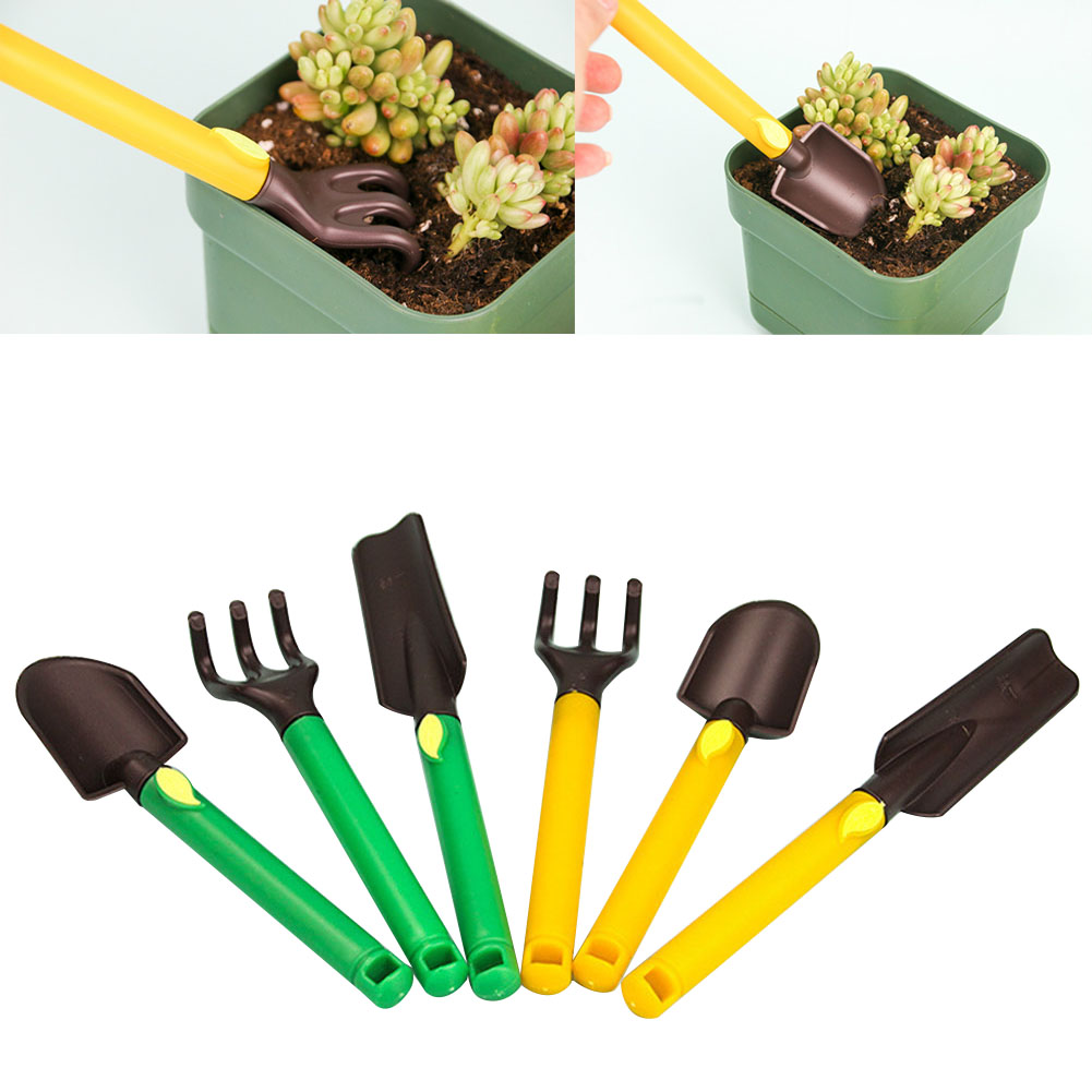 Gardening Tools For Beginners - ชุดเครื่องมือทำสวนสำหรับเด็ก 3 ชิ้น ชุดเครื่องมือทำสวนพลาสติกปลอดภัย ประกอบด้วยพลั่ว คราด