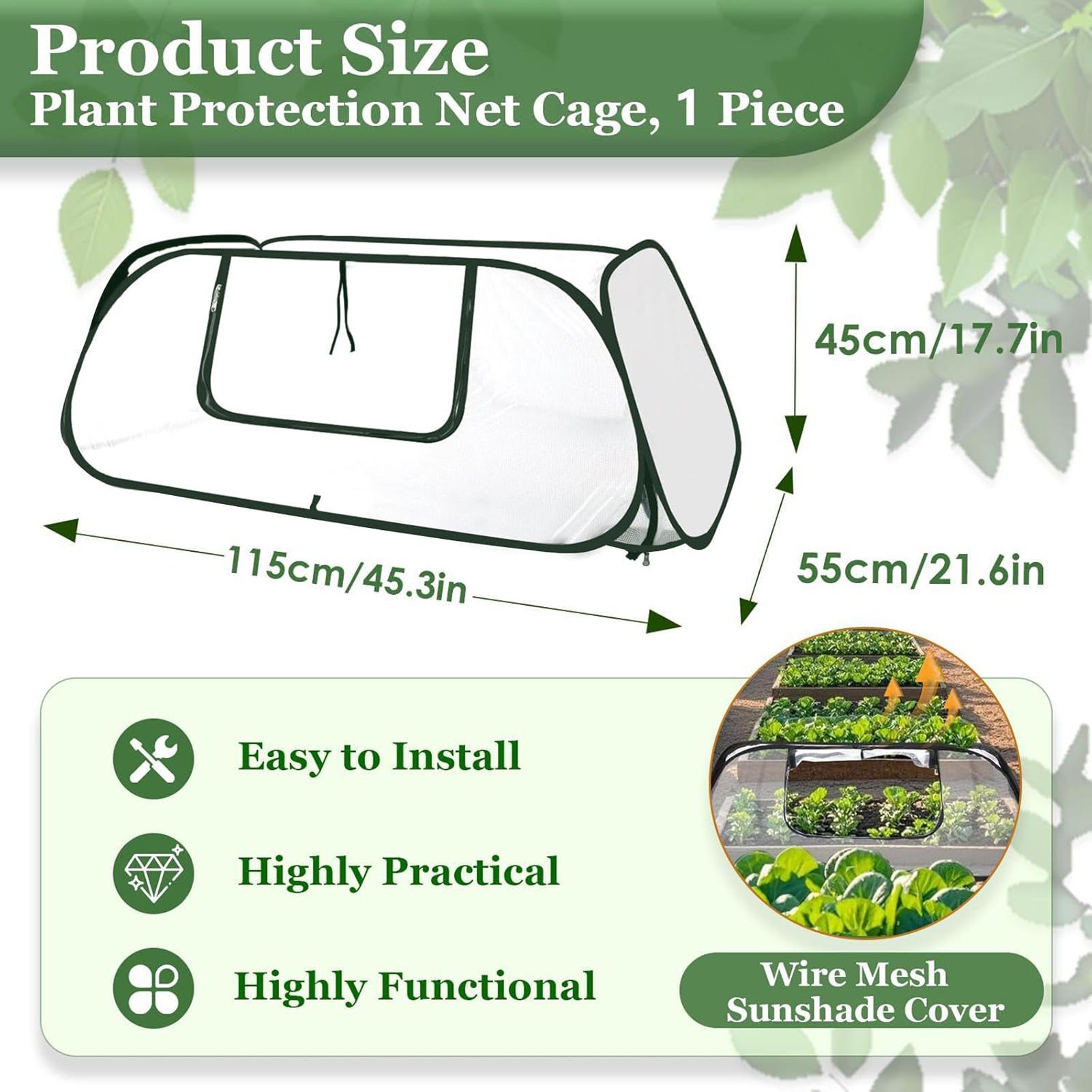 Greenhouse Mini Indoor - โรงเรือนขนาดเล็กแบบพกพาสำหรับกลางแจ้ง พร้อมประตู ขนาด 45x21.6 นิ้ว สำหรับเร่งการเจริญเติบโตของต้นกล้าผักและดอกไม้