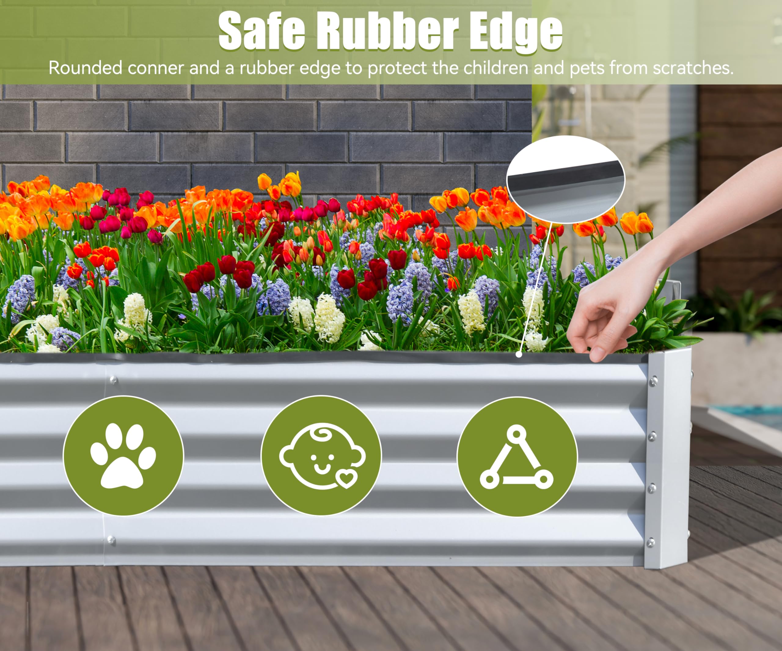 แปลงปลูกผักยกพื้นชุบสังกะสี ขน - Raised Bed Planter Box บทวิจารณ์และราคา
