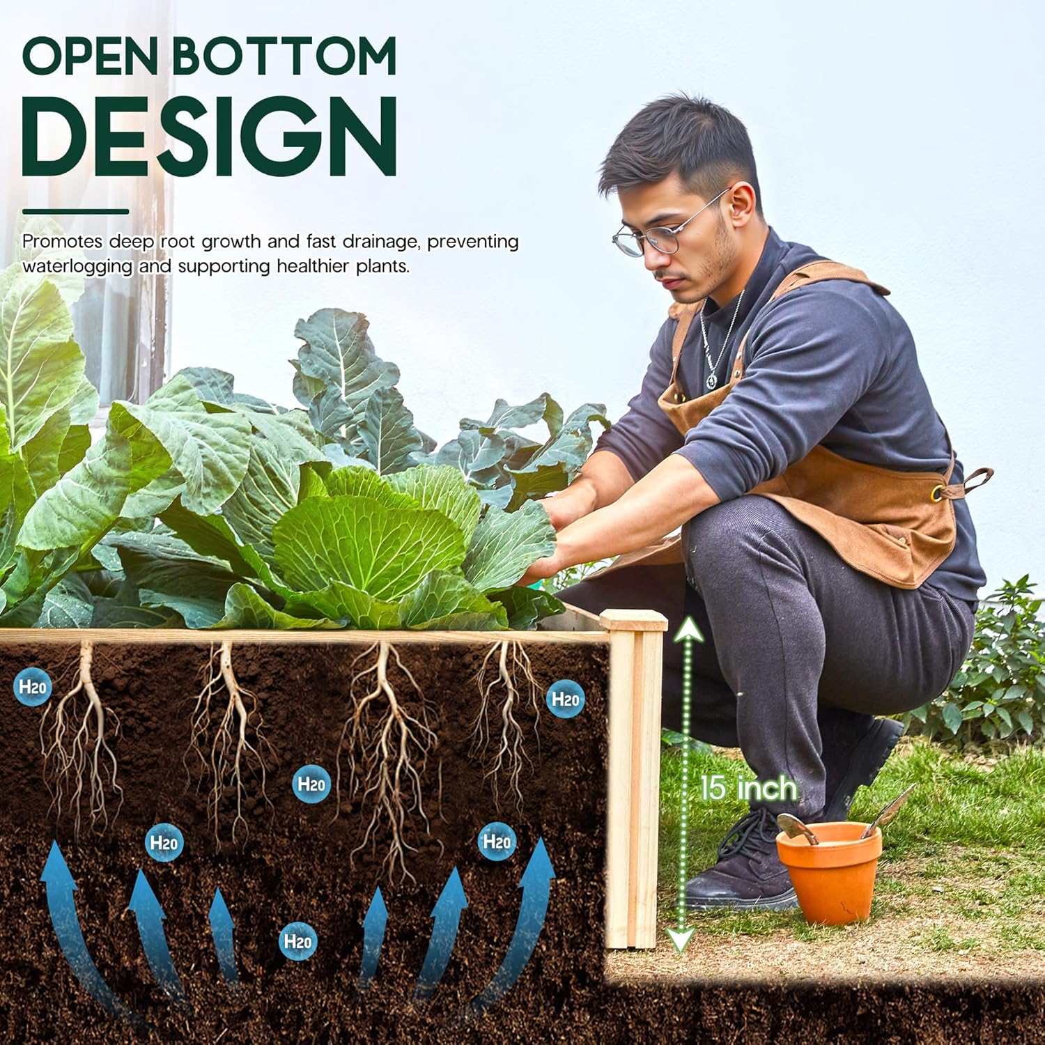 แปลงปลูกผักยกพื้นไม้ขนาด 8x4 ฟ - Raised Bed Planter Box บทวิจารณ์และราคา