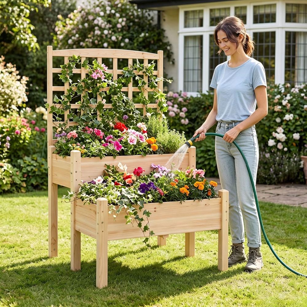 แปลงปลูกผักยกพื้น 2 ชั้น พร้อม - Raised Bed Planter Box บทวิจารณ์และราคา