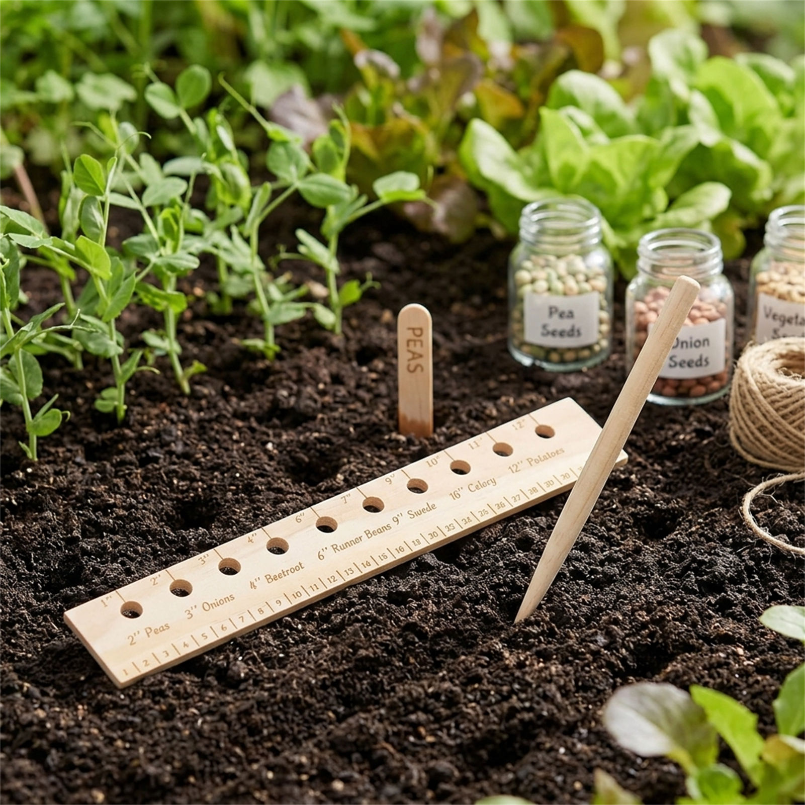 ไม้บรรทัดปลูกต้นไม้จากไม้เนื้อ - Gardening Tools For Beginners บทวิจารณ์และราคา