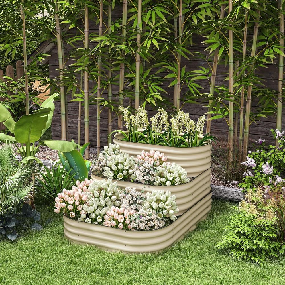 แปลงปลูกผักยกพื้น 3 ชั้น ทำจาก - Raised Bed Planter Box บทวิจารณ์และราคา