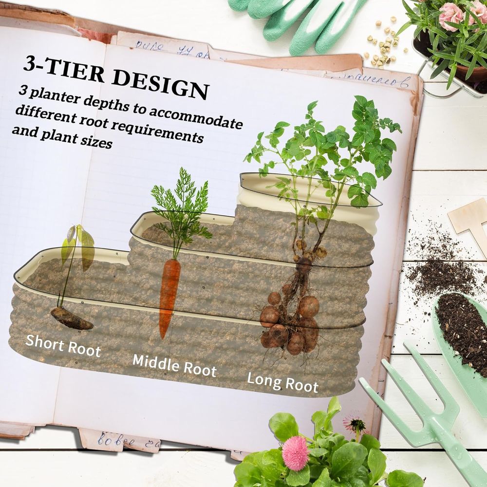 แปลงปลูกผักยกพื้น 3 ชั้น ทำจาก - Raised Bed Planter Box บทวิจารณ์และราคา