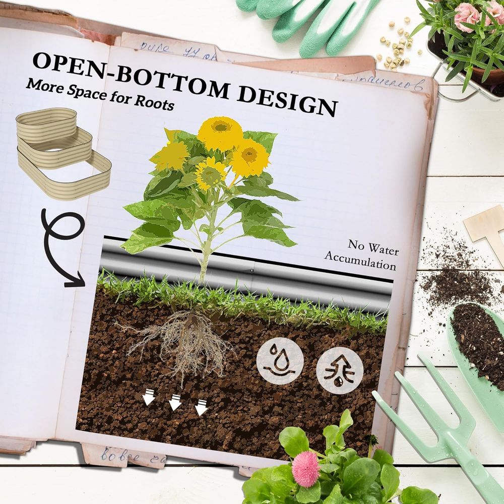 แปลงปลูกผักยกพื้น 3 ชั้น ทำจาก - Raised Bed Planter Box บทวิจารณ์และราคา