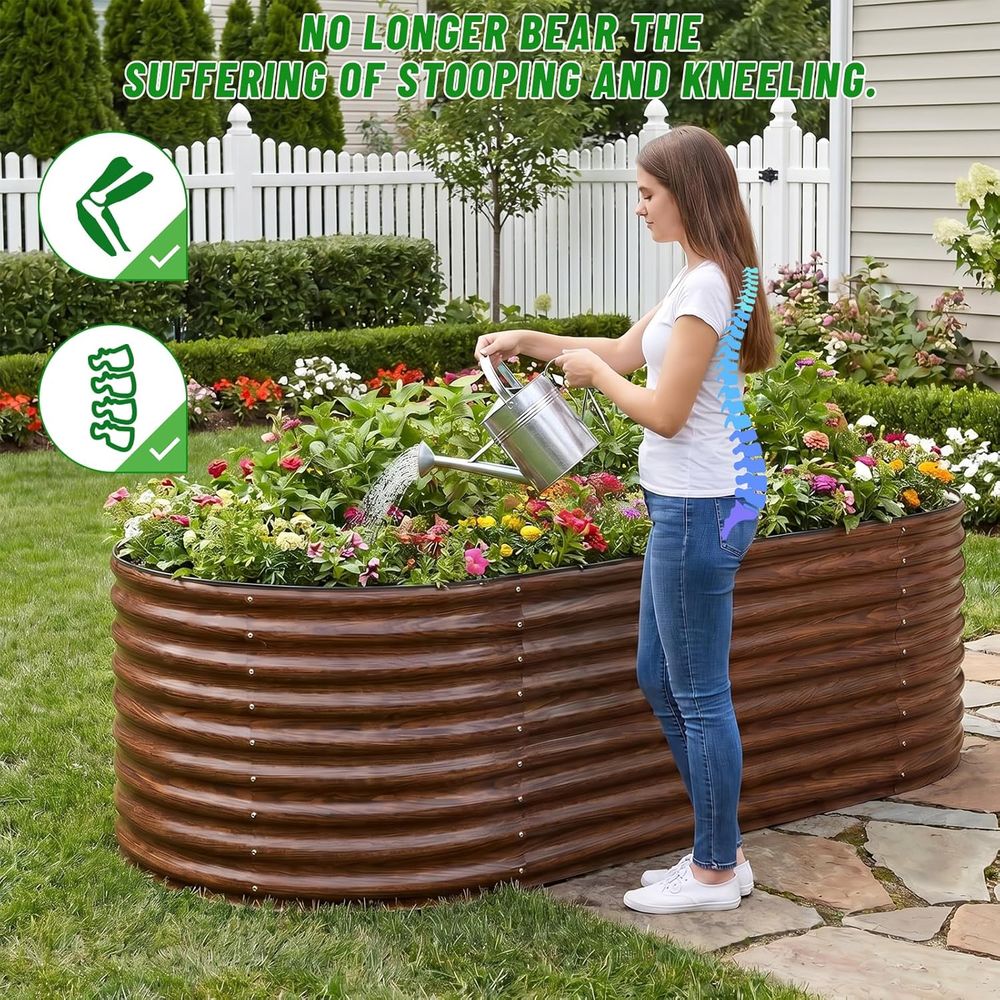 แปลงปลูกผักยกสูงทรงรี ขนาด 8x4 - Raised Bed Planter Box บทวิจารณ์และราคา