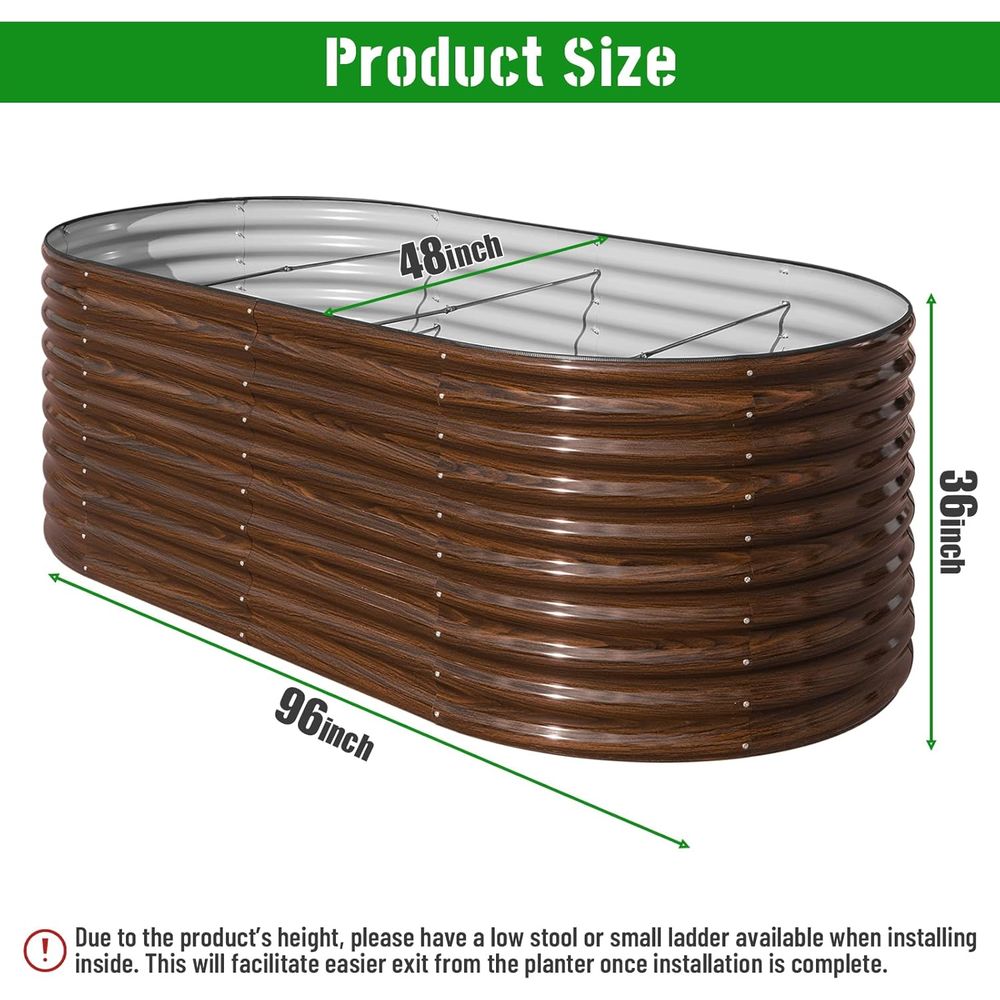 แปลงปลูกผักยกสูงทรงรี ขนาด 8x4 - Raised Bed Planter Box บทวิจารณ์และราคา