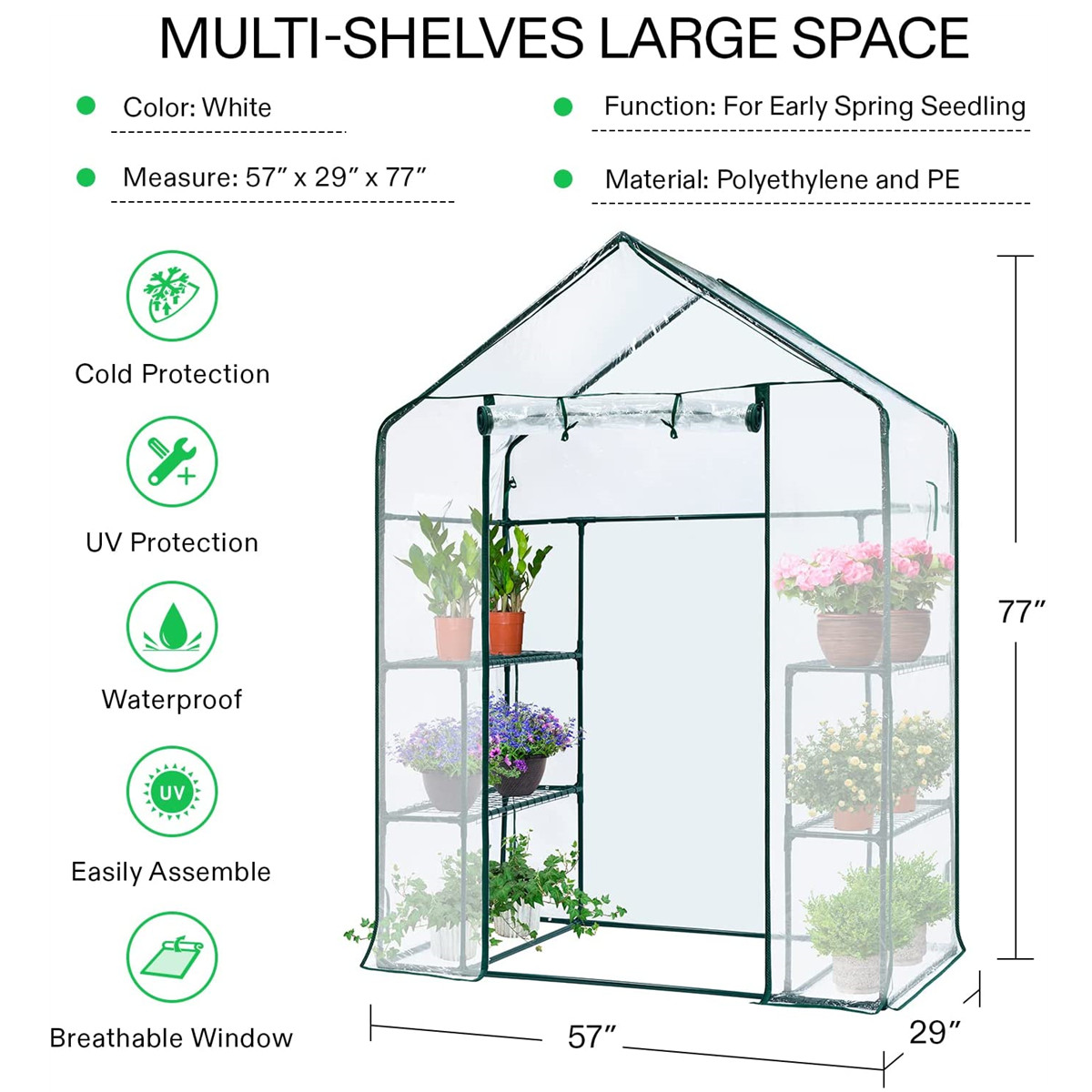 เรือนกระจกแบบพกพา 3 ชั้น สำหรั - Greenhouse Mini Indoor บทวิจารณ์และราคา
