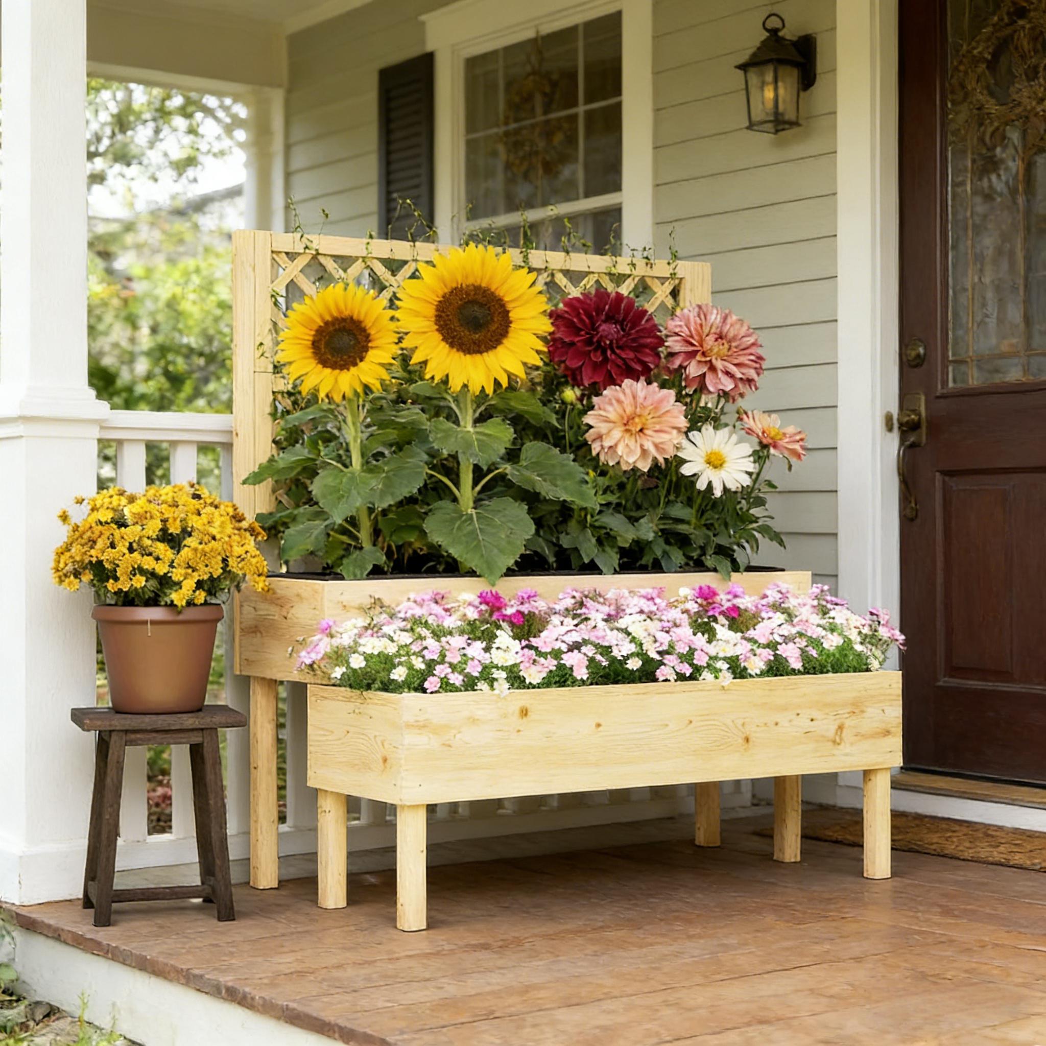กระถางปลูกต้นไม้ยกพื้นสำหรับลา - Raised Bed Planter Box บทวิจารณ์และราคา