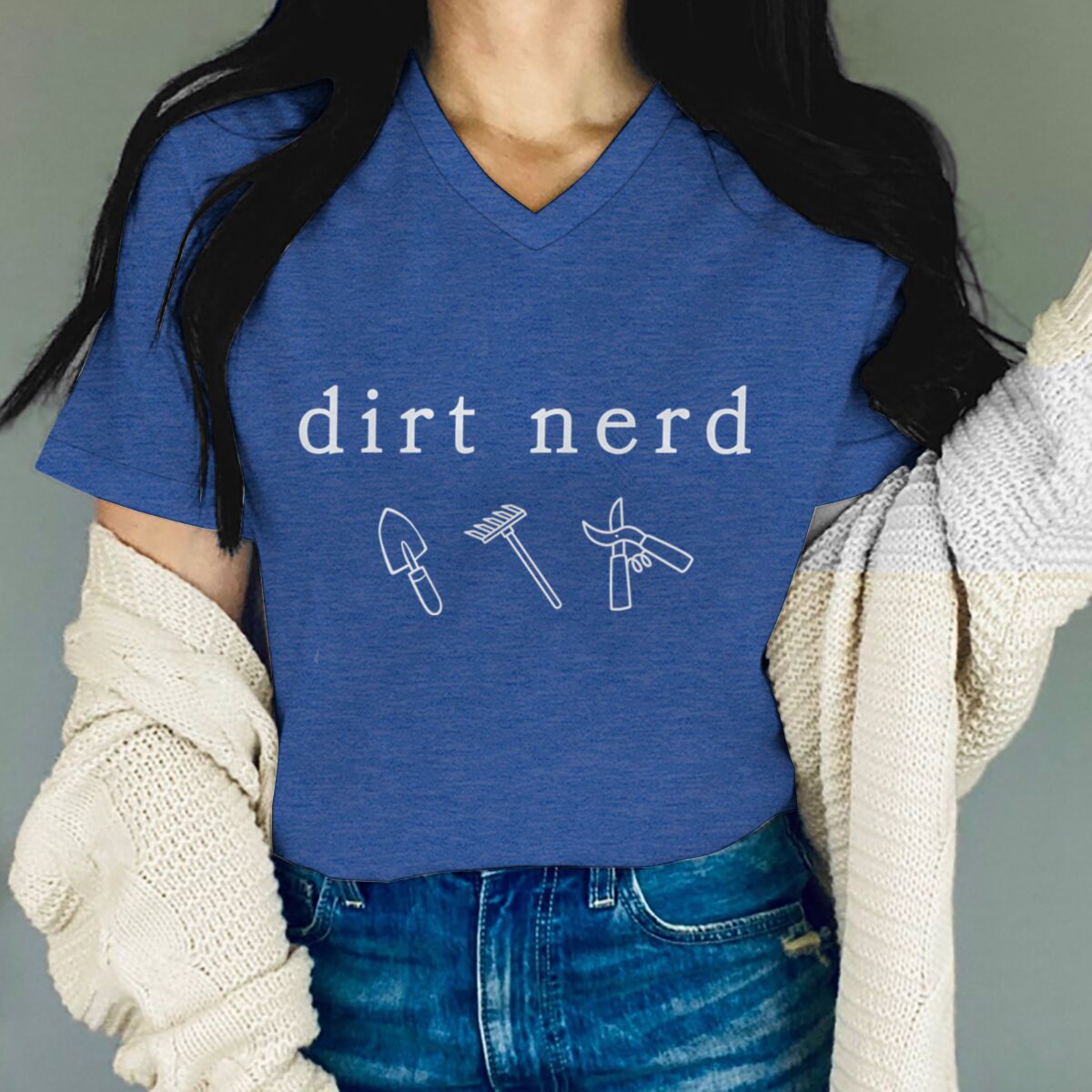เสื้อยืดลายกราฟิก Dirt Nerd Ga - Gardening Tools Vintage บทวิจารณ์และราคา