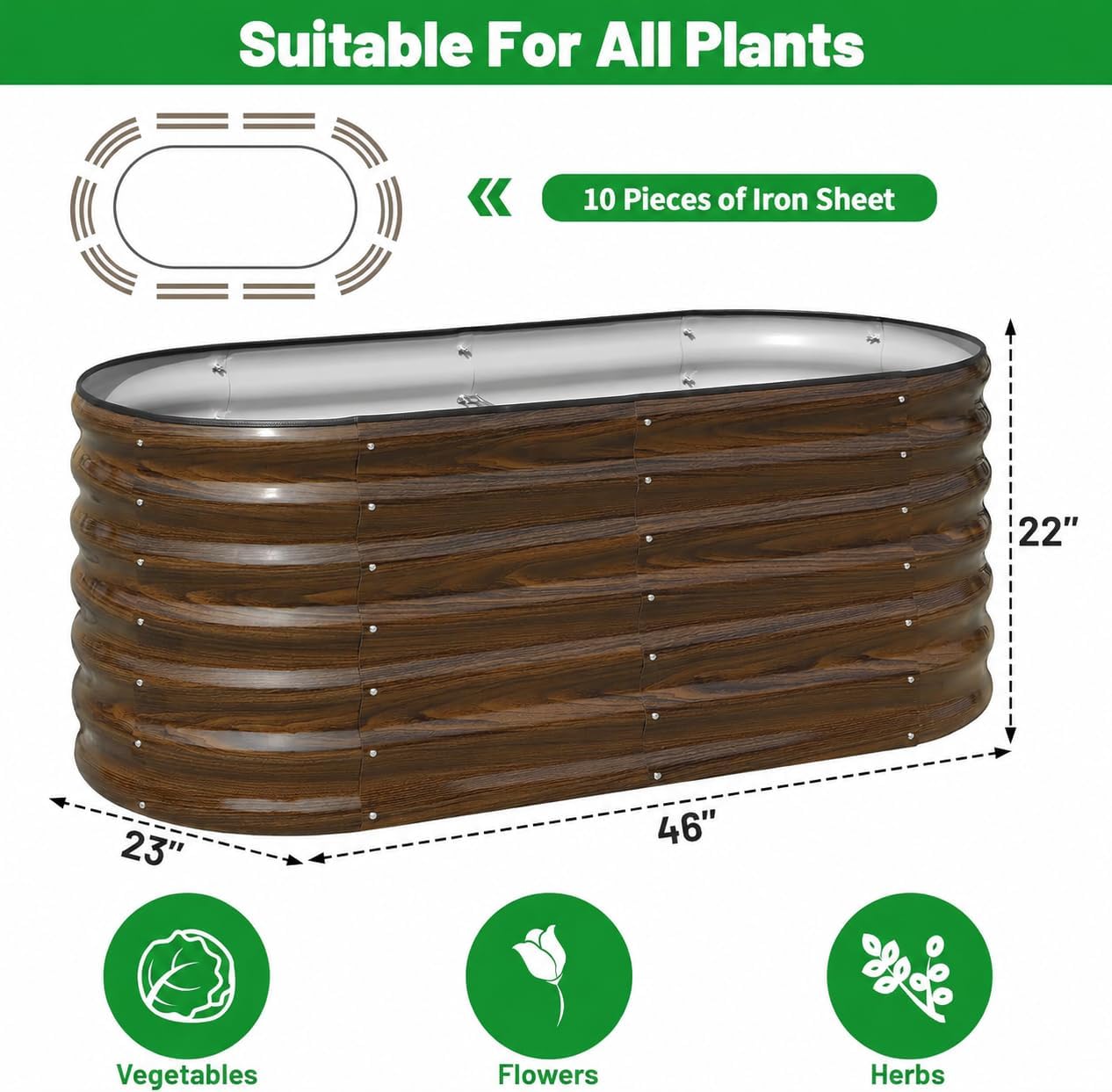 ชุดแปลงแปลงปลูกผักยกพื้นเหล็กช - Raised Bed Planter Box บทวิจารณ์และราคา