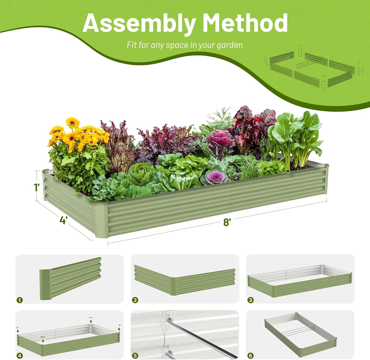 แปลงปลูกผักกลางแจ้งแบบยกพื้น ท - Raised Bed Planter Box บทวิจารณ์และราคา