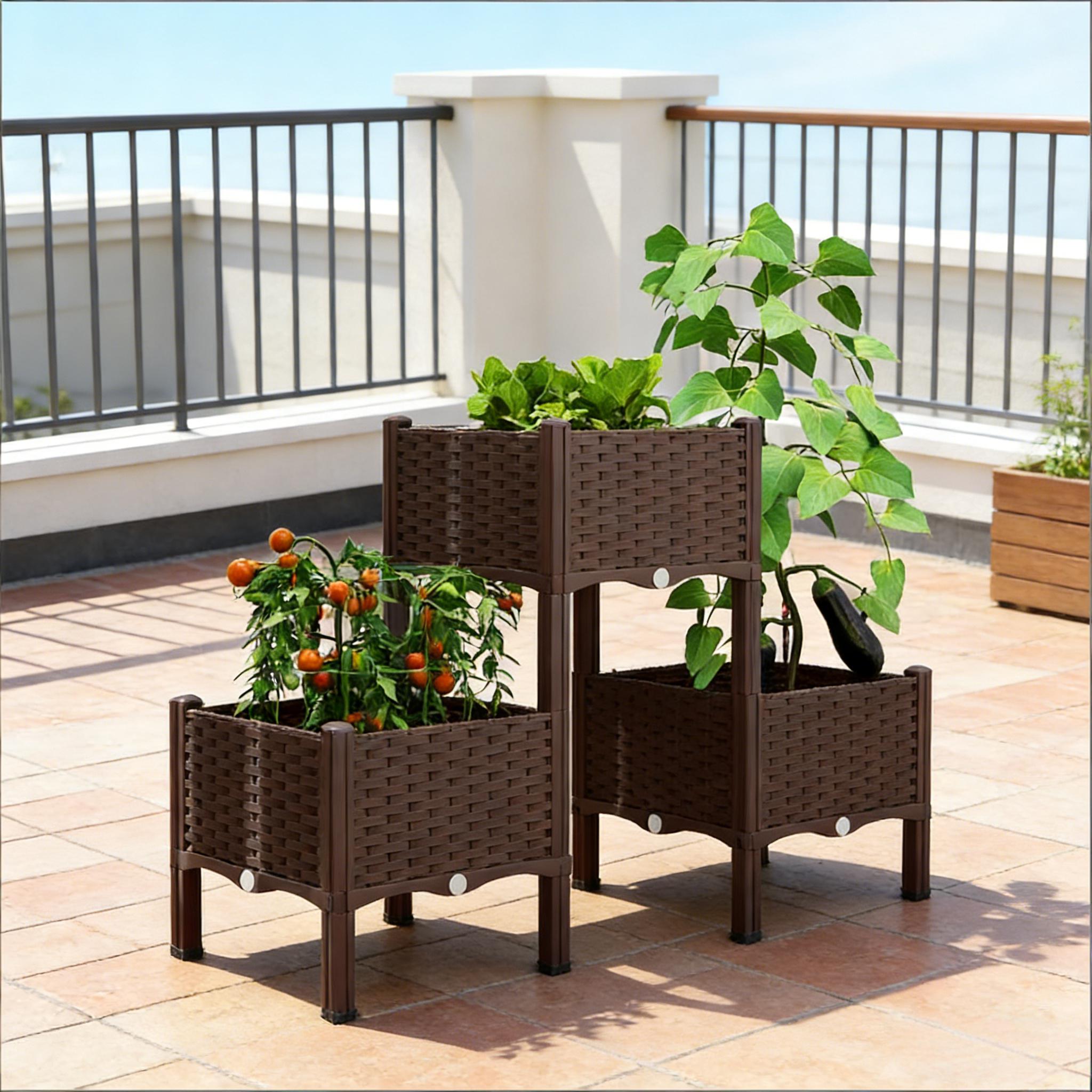 กระถางปลูกต้นไม้แบบยกสูง, แปลง - Raised Bed Planter Box บทวิจารณ์และราคา
