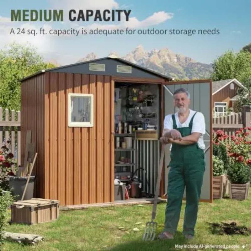 โรงเก็บของกลางแจ้งขนาด 6x4 ฟุต - Gardening Tools บทวิจารณ์และราคา